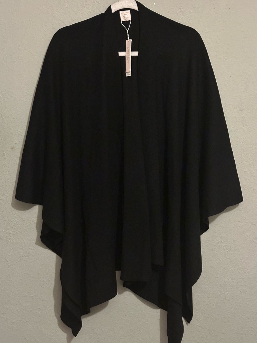 Sasso + Smyth Ruana Open Poncho in Black 
 One Size